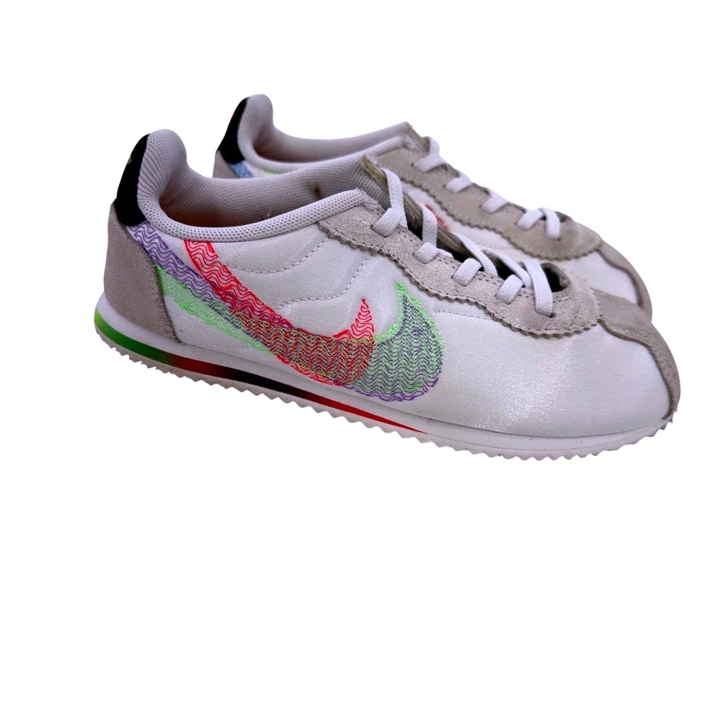 Nike Cortez Be True Rainbow Swoosh White‎ Retro Y2K Sneakers Youth 2.5Y